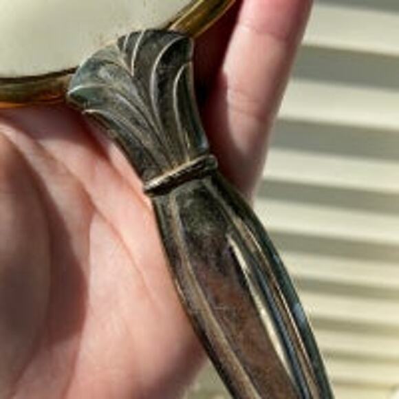 Vintage Silver Coated Floral Hand Mirror - Picture 4 of 5